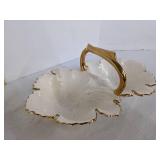 Vintage gold/white leaf candy/nut dishes
