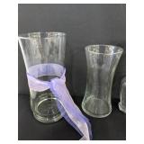 (4) Tall vases & (1) Round vase