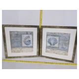 (2) Seashell hanging wall art
