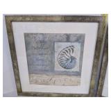 (2) Seashell hanging wall art