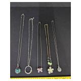 (5) Necklaces w/pendants