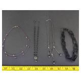 (4) Beaded necklaces