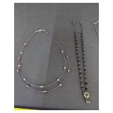(4) Beaded necklaces