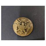 (2) WWII U.S. Military army enlisted screw back cap eagle badge pin