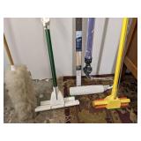 (2) Mops, carpet trim, Wagner paint brush & duster