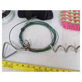 Dog bowl, yard leash, harness & jacket