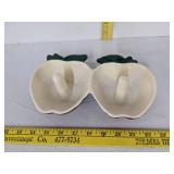 Cast iron enameled dual apple baker