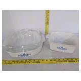 (2) Casserole Corning ware