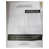 S & Co. Accent Table 15.55D Marble Round Gold Metal