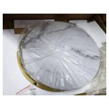 S & Co. Accent Table 15.55D Marble Round Gold Metal