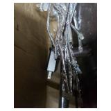 Alpine Corporation 65"H Indoor/Outdoor Pre-Lit Silver Foil Christmas Tree with Yard Stake and 360 LED Lights- Retail:$194.99