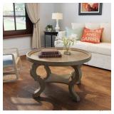 Althea Round Wood 33 Inch Coffee Table by Christopher Knight Home- Retail:$168.99