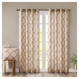 Saratoga 50" x 84" Fretwork-Print Grommet Curtain Panel, Set Of 2