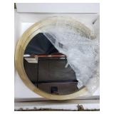 Round Wood Lipped Mirror, 20 Inches