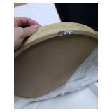 Round Wood Lipped Mirror, 20 Inches