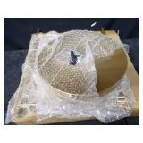 FUNME Gold White Folding End Table