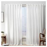 Exclusive Home Curtains Velvet Heavyweight Hidden Tab Top Curtain Panel Pair, 52x96, Winter White