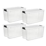 STERILITE Clear 70-quart Ultra Latch Storage Boxes (Set of 4) - Case of 4- Retail:$109.99
