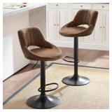 Art-Leon Modern Adjustable 360 Swivel Barstools with Retro PU Leather- Retail:$159.99