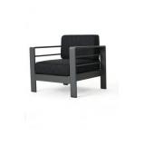 Cape Coral Aluminum Chair With Cushions, Gray And Dark Gray