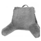 Nestl Plush Memory Foam Reading Pillow, Gray