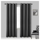 Set Of 2 Extra Large Blackout Curtains, Dark Gray