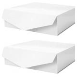 Set Of 5 White Heavy Duty Foldable Boxes, 9x14 Inches Each