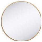 Circle Mirror 20"D Gold Frame