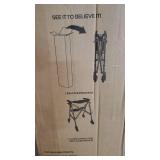 Able Life Space Saver Rollator, Lightweight Folding Mobility Rolling Walker for Seniors and Adults, 6-inch Wheels, Locking Brakes, and Padded Seat with Backrest, Regal Rose