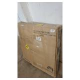 Walker Edison Modern Country Square Coffee Table Living Room Accent Ottoman Storage Shelf, 30 Inch, Grey Wash