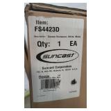 Suncast 4 Enclosure Freestanding Steel Resin Reversible Panel Outdoor Screen TRE, 4 panles (pack of 1), White