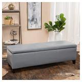 Christopher Knight Home Glouster PU Storage Ottoman, Grey