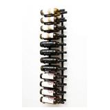 VintageView Wall Series (4 Ft) - 24 Bottle Metal Wall Mounted Wine Rack (Satin Black) Stylish Modern Wine Storage with Label Forward Design