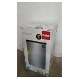 RCA RFR322-B RFR322 3.2 Cu Ft Single Door Mini Fridge with Freezer, Platinum, Stainless