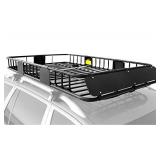 XCAR Roof Rack Carrier Basket Rooftop Cargo Carrier with Extension Black Car Top Luggage Holder 64"x 39"x 6" Universal for SUV Cars