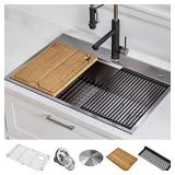 Kraus KWT310-30 KORE Kitchen Sink Single Bowl, 30 Inch