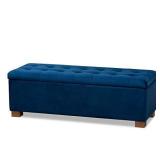 Baxton Studio Ottomans, Navy Blue/Brown