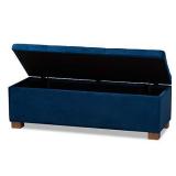 Baxton Studio Ottomans, Navy Blue/Brown