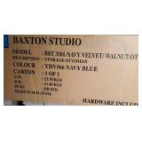 Baxton Studio Ottomans, Navy Blue/Brown