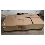 Martha Stewart Clara Coffee Table - Solid Wood Frame, Soft Fabric, Button Tufted, Oval Large Accent Ottoman - Modern Foam Padded Top Footstool Cocktail Living Room Furniture, 48"X26.75"X18.75", Linen