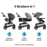 Graco Modes Pramette Stroller | Baby Stroller with True Bassinet Mode, Reversible Seat, One Hand Fold, Extra Storage, Child Tray, Redmond, Amazon Exclusive