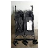 Summer Infant 3Dlite Double Convenience Lightweight Double Stroller for Infant & Toddler with Aluminum Frame, Two Large Seats with Individual Recline, Extra-Large Storage Basket, Black