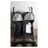 Summer Infant 3Dlite Double Convenience Lightweight Double Stroller for Infant & Toddler with Aluminum Frame, Two Large Seats with Individual Recline, Extra-Large Storage Basket, Black
