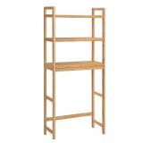 SONGMICS Over The Toilet Storage, 3-Tier Bamboo Bathroom Organizer with Adjustable Shelves, Multifunctional Toilet Rack, Static Load Capacity 33 lb per Tier, Easy to Assemble, Natural UBTS001N01