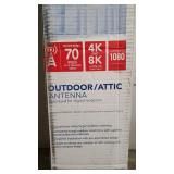 TV Antenna - RCA Outdoor Yagi Satellite HD Antenna with Over 70 Mile Range - Attic or Roof Mount TV Antenna, Long Range Digital OTA Antenna for Clear Reception, 4K 1080P Silver