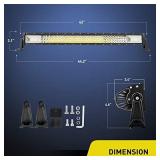 Nilight - 18018C-A LED Light Bar 42Inch 648W Triple Row Flood Spot Combo Led Bar 43000LM Driving Lights Super Bright Led Off Road Lights for Trucks Jeep UTV ATV Boat