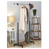 Whitmor Deluxe Adjustable Garment Rack - Rolling Clothes Organizer - Black and Chrome