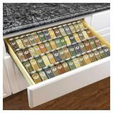 Lynk Professional Expandable Spice Rack Tray - Heavy Gauge Steel 4 Tier Drawer Organizer for Kitchen Cabinets, Silver Metallic