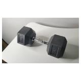 Hex Dumbbells, Free Weight Rubber Coated Cast Iron Hex Black Dumbbell, 25lb