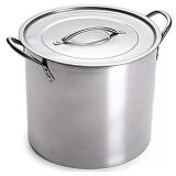 5 Gallon Stainless Steel Stock Pot with Lid, 12.5 x 12.5 x 11.5